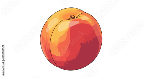 juicy peach illustration perfect for summer food blogs and recipes