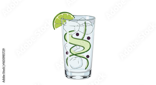 refreshing gin and cucumber cocktail perfect summer drink recipe illustration
