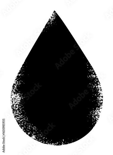 Vector Black droplet shape with textured edges