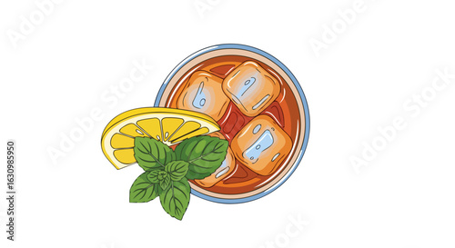 refreshing iced tea perfect summer beverage illustration