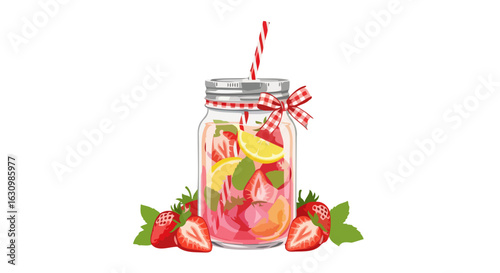 refreshing strawberry lemonade in mason jar summer drink recipe