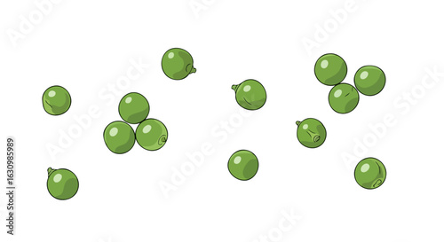 scattered green peas fresh vibrant vector illustration for food design