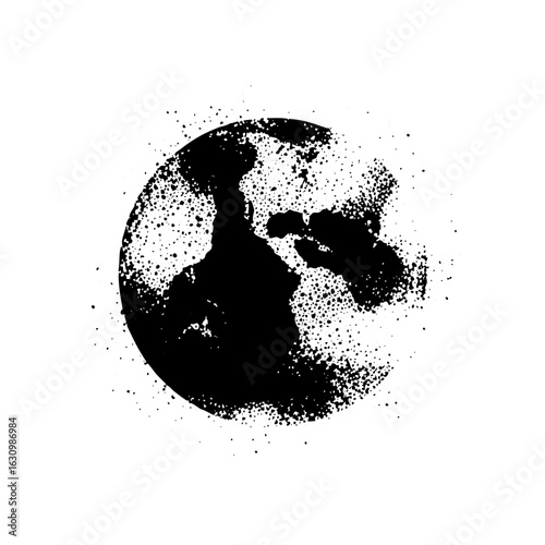 Vector Abstract globe with distressed texture
