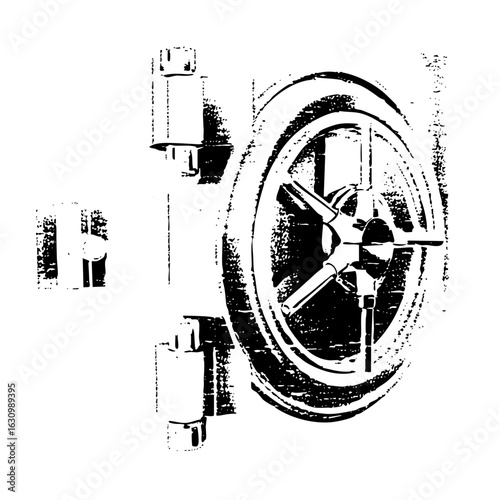 Vector Detailed vector of a bicycle wheel and brake system.