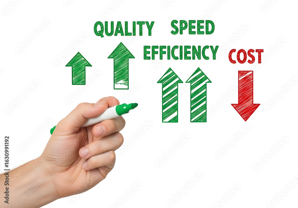 Fototapeta premium Enhancing Business Efficiency Reducing Costs While Improving Quality and Speed