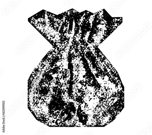 Vector Distressed sack with a textured grainy appearance.