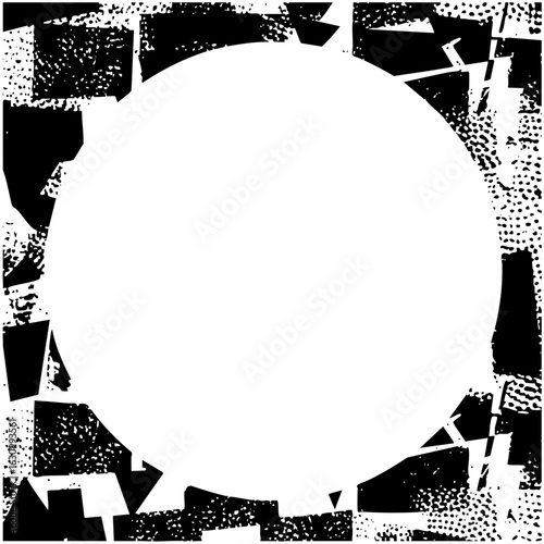 Vector Abstract fractured frame with distressed edges.