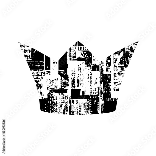 Vector Distressed crown with a grunge texture.
