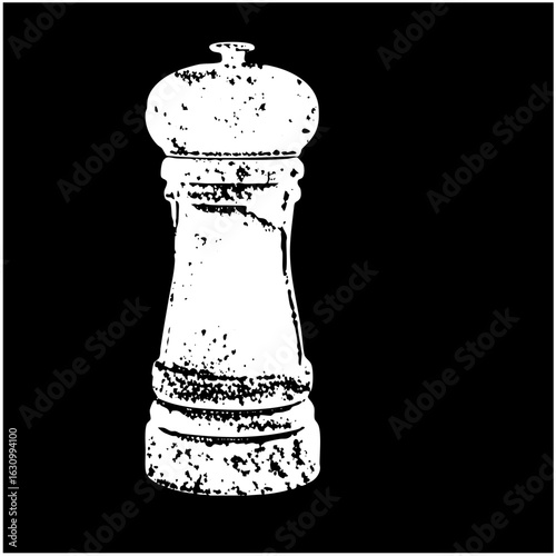 Vector Detailed pepper mill with textured surface.