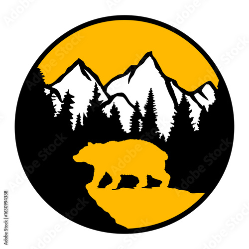 Grizzly Bear Wilderness Mountains Forest Nature Cliff Round