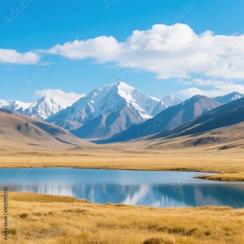 Serene Mountain Landscape with Reflection in a Calm Lake