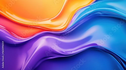 Vibrant flowing abstract colors in smooth waves