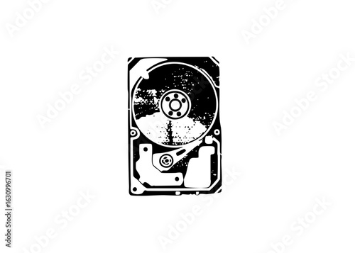 Vector Detailed vector of a hard drive disk.