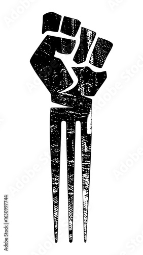 Vector Bold clenched fist with claw marks.