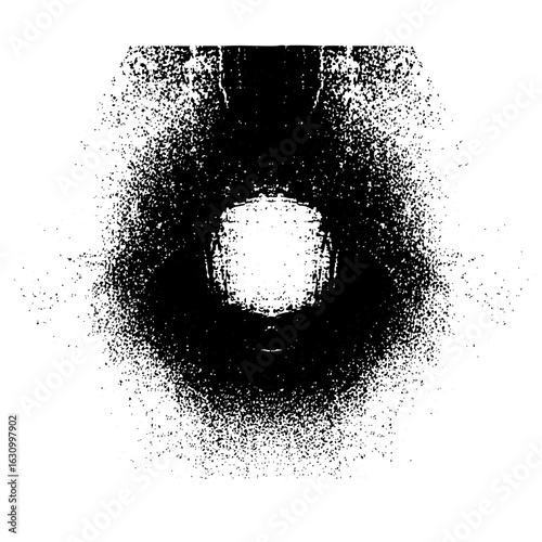 Vector Abstract geometric featuring a central void and radiating texture.