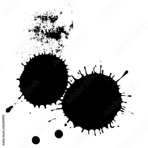 Vector Dynamic ink blots create abstract splash shapes.