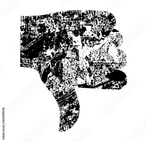 Vector Distressed hand gesture displays a negative disapproval symbol.