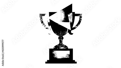 Vector Abstract trophy with distressed texture