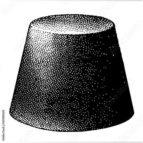 Vector Detailed conical hat with stippled shading.