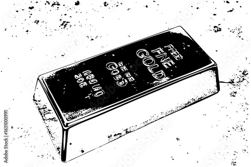 Vector Detailed of a gold bar with prominent typography.