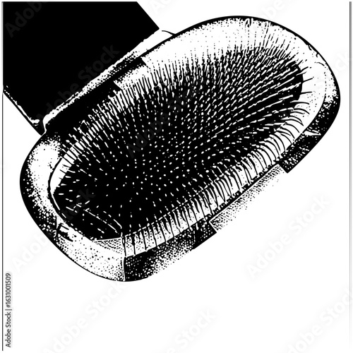 Vector Detailed of a hairbrush with bristles