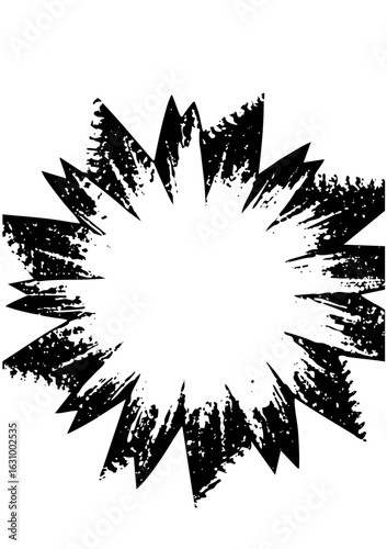 Vector Dynamic burst of jagged distressed vector shapes radiates from the .