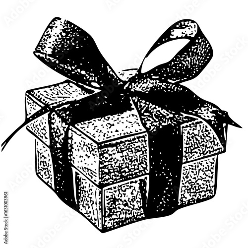Vector Detailed of a gift box with a ribbon.