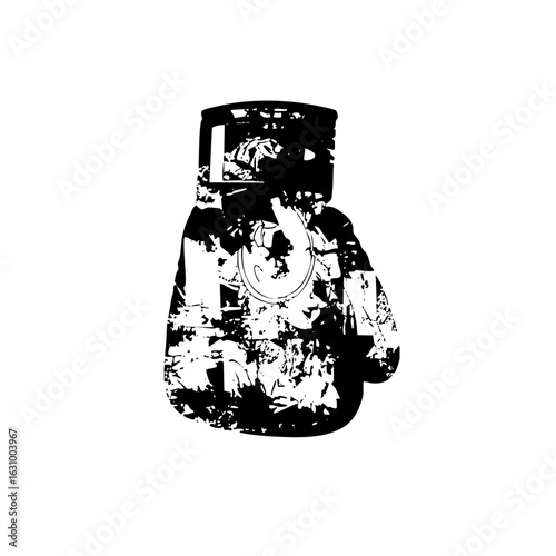 Vector Dynamic boxing gloves with distressed texture.