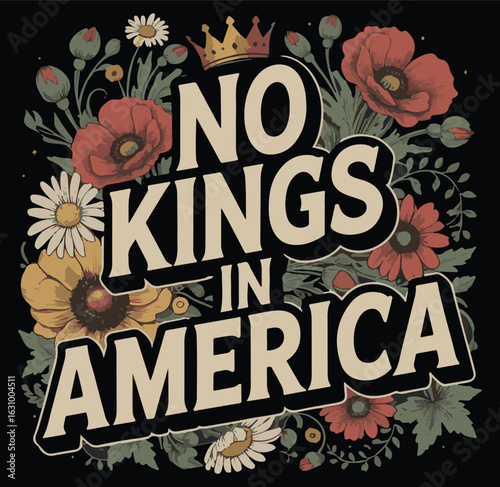 No kings in America T shirt design .