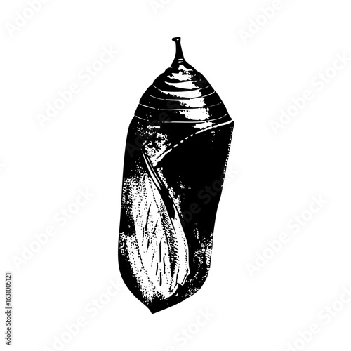 Vector Detailed of a monarch butterfly chrysalis.