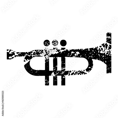 Vector Abstract black of a stylized animal head with prominent eyes.