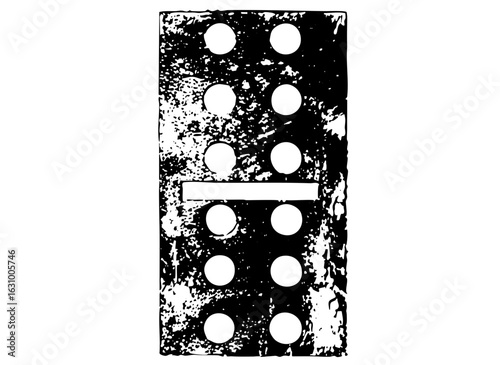 Vector Detailed tile with six and six pips.