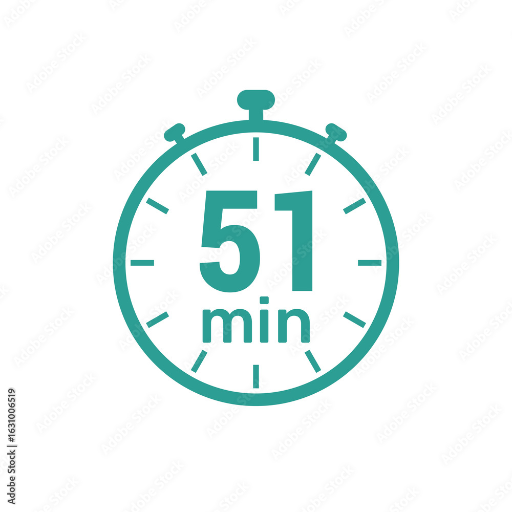 51 minute Timer, clock, icon vector stopwatch isolated icons. 51 minute Timer, clock, icon vector stopwatch isolated icons.