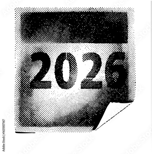 Vector Bold typographic calendar featuring the year 2025.