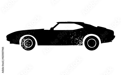 Vector Vintage automobile silhouette showcases classic car .