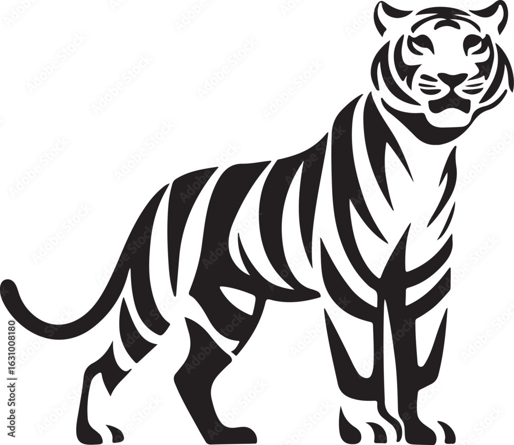 Fototapeta premium Tiger silhouette illustration vector .