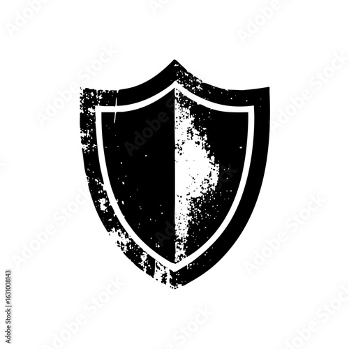Vector Distressed shield provides security and protection.