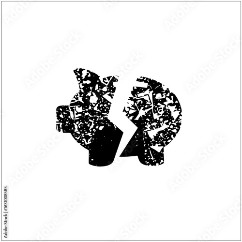 Vector Fragmented profiles depict separation and disconnection.