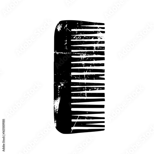 Vector Black comb with textured strokes