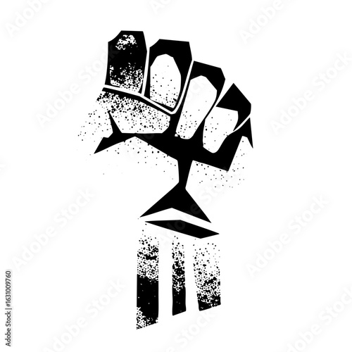 Vector Abstract hand gesture with shapes .