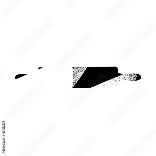Vector Abstract bullet trajectory with fragmented trail .