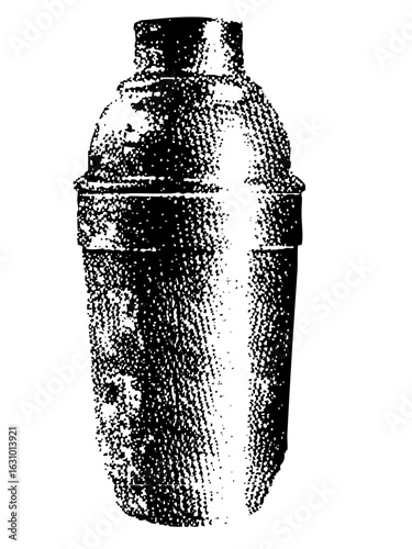 Vector Detailed of a metal cocktail shaker.