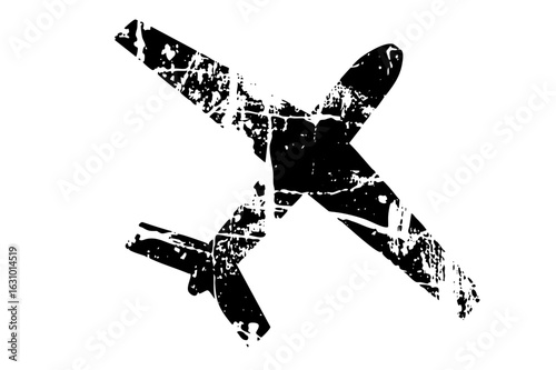 Vector Distressed airplane depicts travel and aviation.