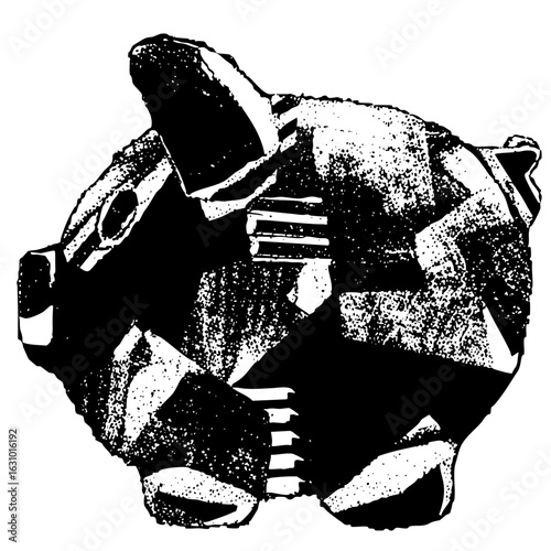 Vector Detailed of a textured seashell with geometric .