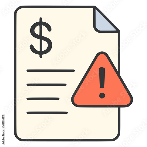 financial statement alert flat color vector illustration template design