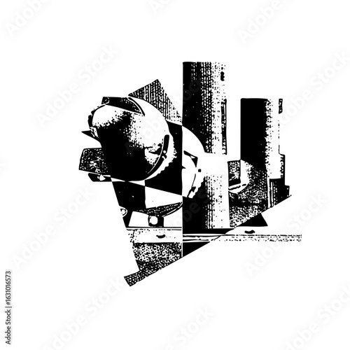 Vector Construction worker applying plaster with a trowel abstract vector .