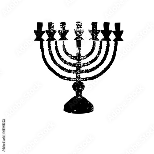 Vector Elegant seven-branch candelabrum with star-shaped holders.