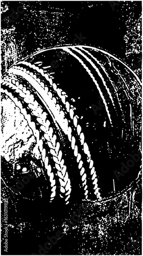 Vector Detailed of a textured striped sphere with a protruding fringe.