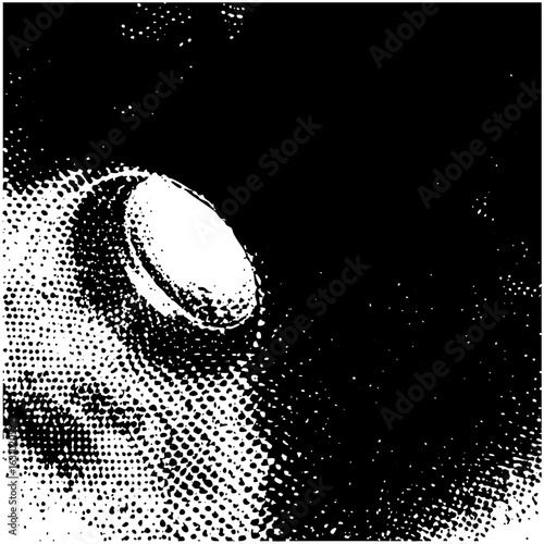 Vector Intense eye with detailed pupil and surrounding texture.