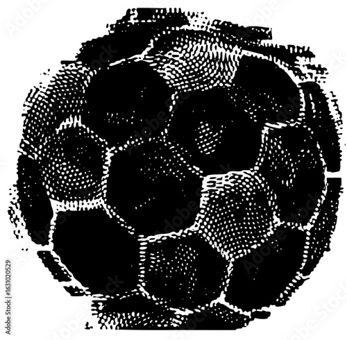 Vector Detailed spherical features interconnected polygonal segments.